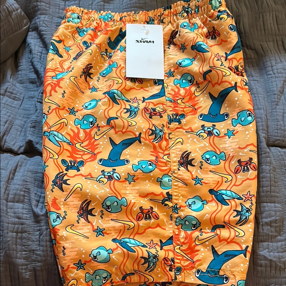 Colorful Ocean-Themed Swim Shorts